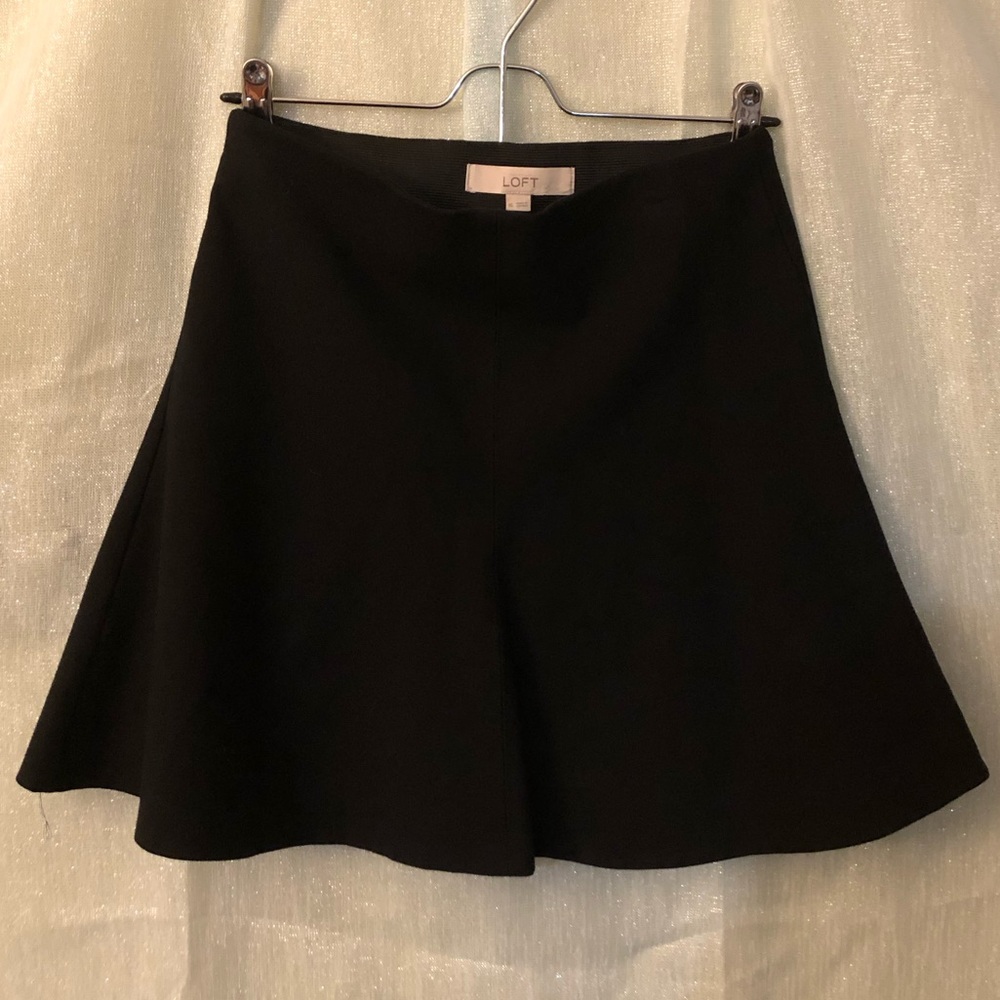 LOFT Black Short Poodle Skirt